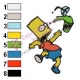 Bart Simpson Down Embroidery Design